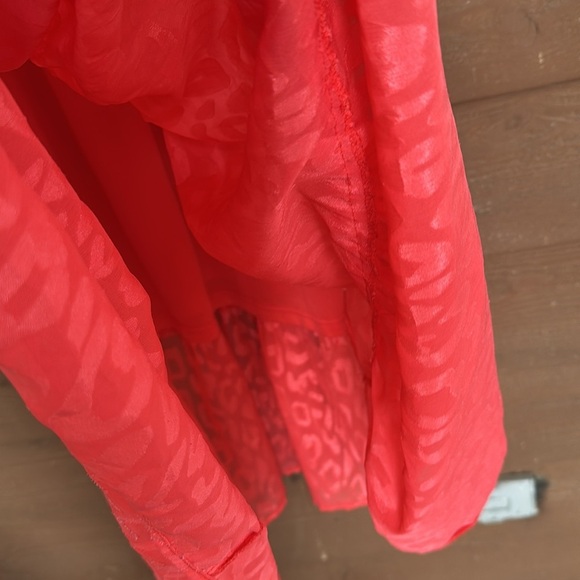 Umgee coral leopard print tiered dress size large - Picture 3 of 5